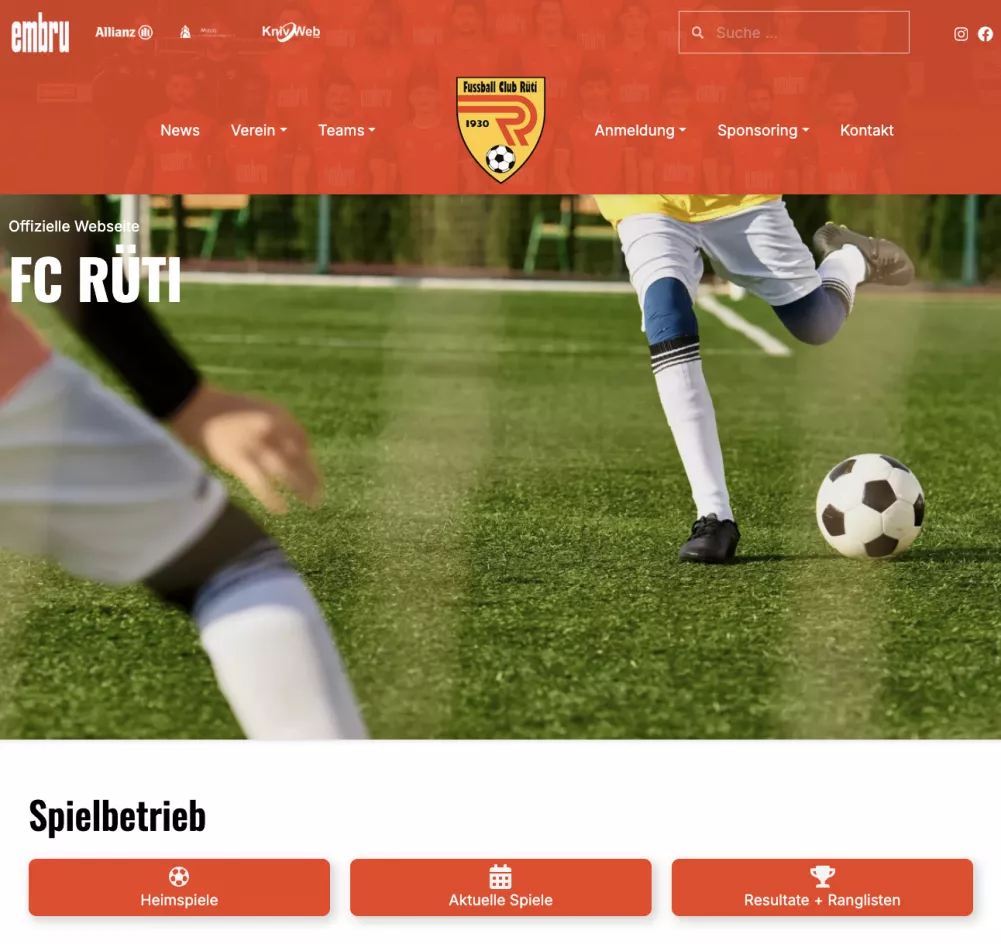 Webseite FC Rüti 2026 Webseite FC Rüti 2026